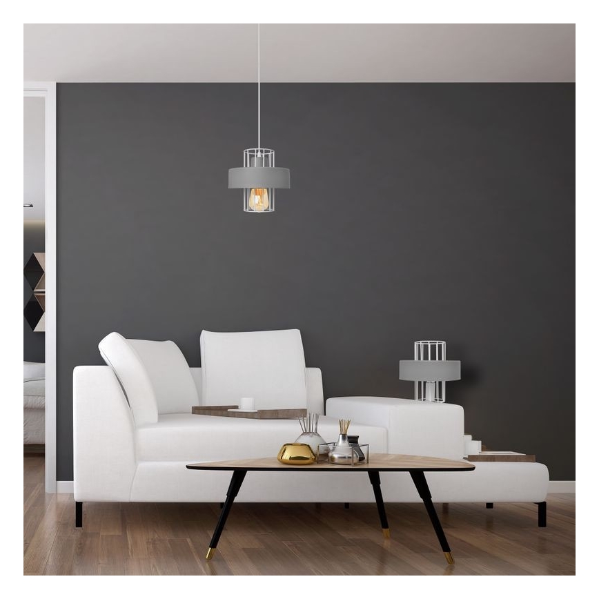 Csillár zsinóron VOLTA 1xE27/15W/230V szürke