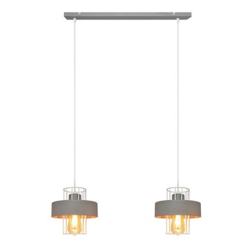 Csillár zsinóron VOLTA 2xE27/15W/230V szürke