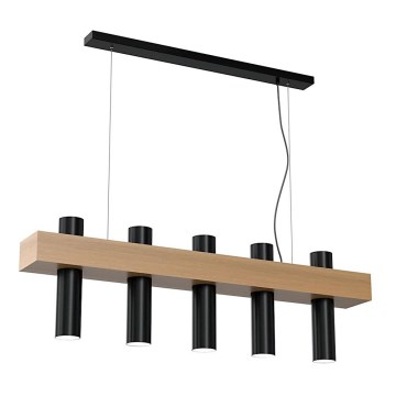 Csillár zsinóron WEST 5xGU10/25W/230V fekete