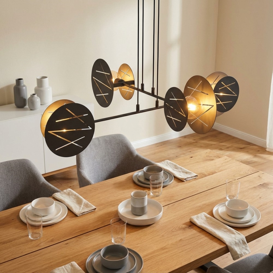 Csillár zsinóron XOTIC 4xE27/15W/230V fekete