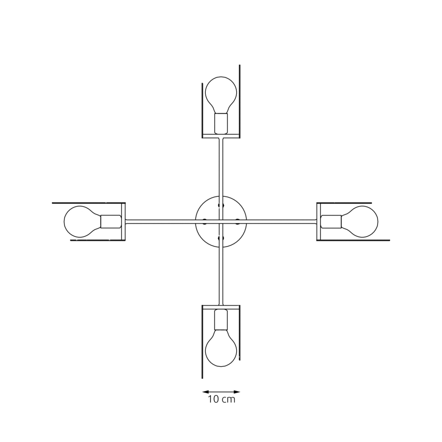 Csillár zsinóron XOTIC 4xE27/15W/230V fekete