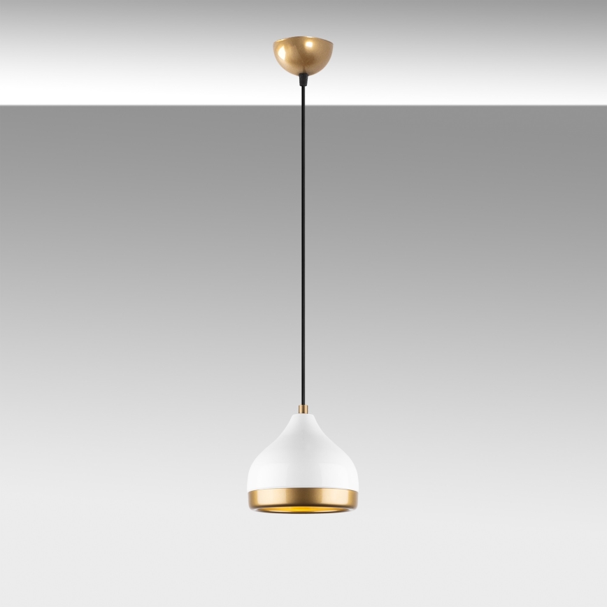 Csillár zsinóron YILDO 1xE27/40W/230V fehér/arany