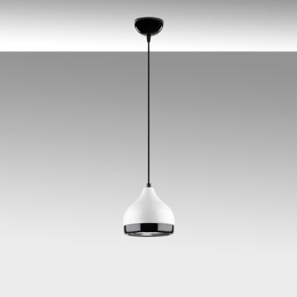 Csillár zsinóron YILDO 1xE27/40W/230V fehér/fekete