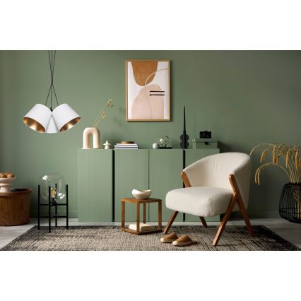 Csillár zsinóron ZOMA 3xE27/60W/260V fehér/réz