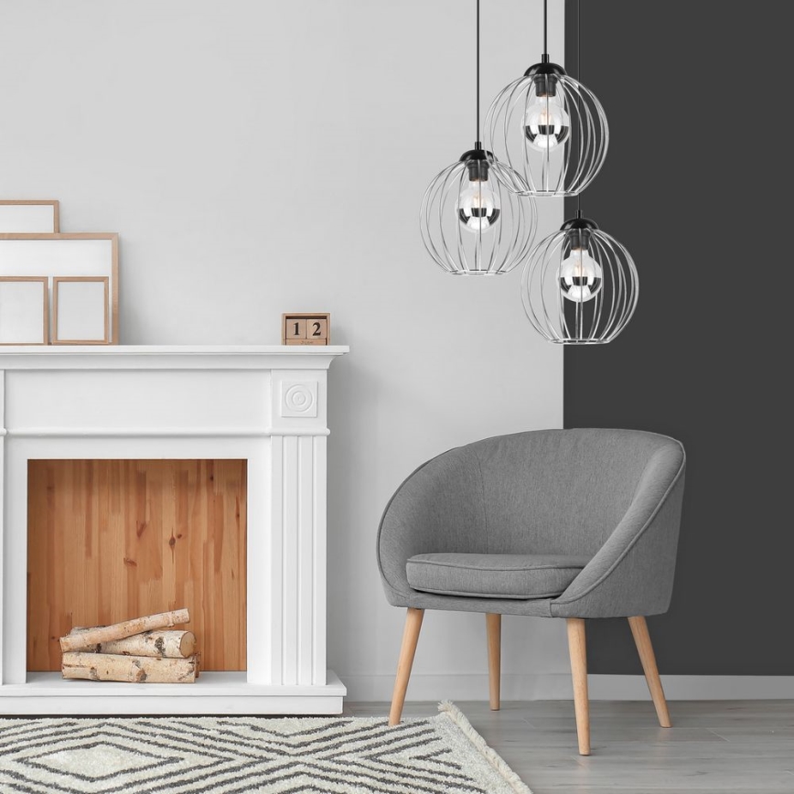 Csillár zsinóron ZOYA 3xE27/60W/230V fényes króm