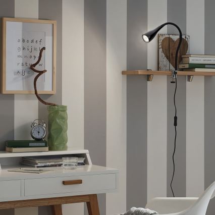 Csipeszes lámpa 1xGU10/3W/230V fekete