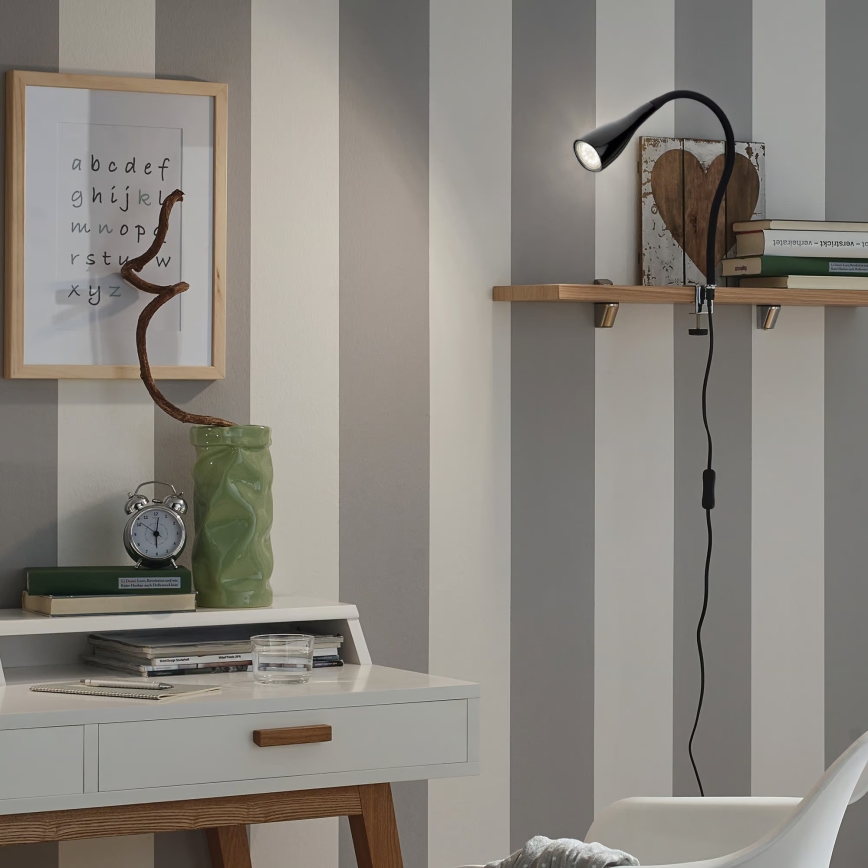 Csipeszes lámpa 1xGU10/3W/230V fekete