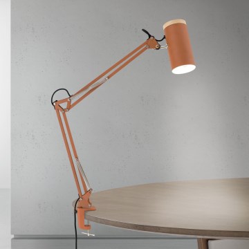 Csíptetős asztali lámpa GILI 1xE27/40W/230V téglaszínű