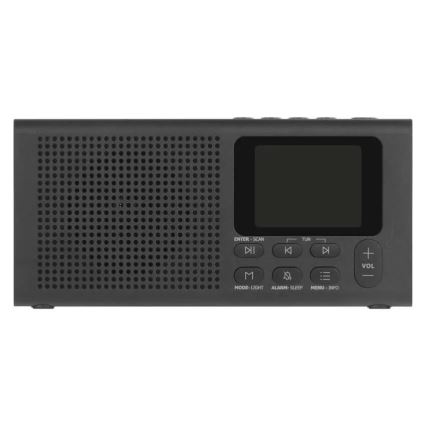 DAB DAB+ FM rádió 3W/5V/4xAA fekete