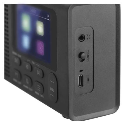 DAB DAB+ FM rádió 3W/5V/4xAA fekete