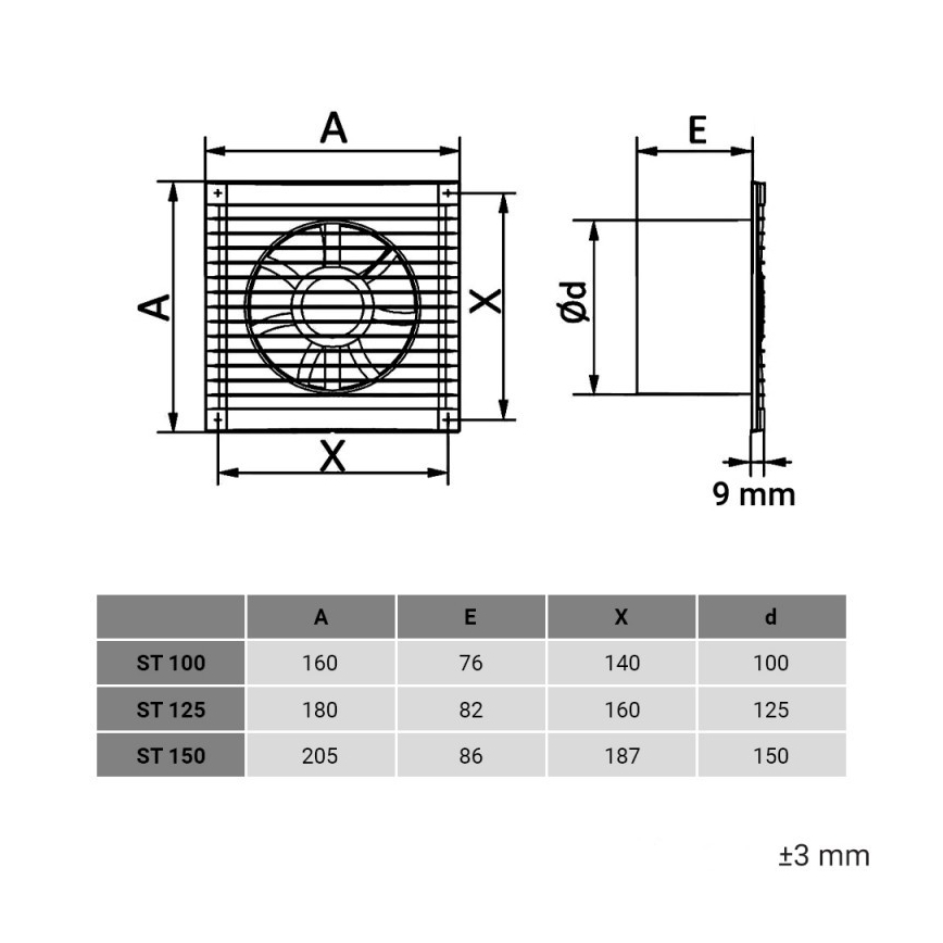 Dalap 1210 - Védőrácsos axiális ventilátor 100 ST 14W/230V