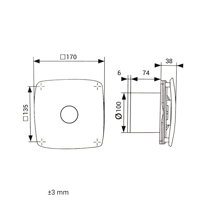 Dalap 41093 - Axiális ventilátor 100 ONYX 14W/230V