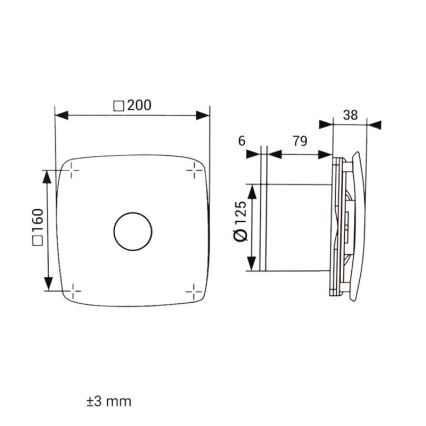 Dalap 41094zw - Axiális ventilátor időzítővel 125 ONYX ZW 16W/230V