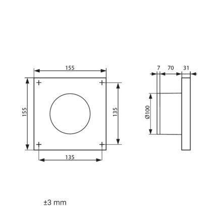 Dalap 41095 - Axiális ventilátor 100 DARK 8,4 W/230 V