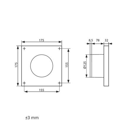 Dalap 41096ZW - Axiális ventilátor időzítővel 125 DARK ZW 10W/230V