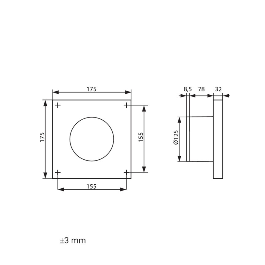 Dalap 41096ZW - Axiális ventilátor időzítővel 125 DARK ZW 10W/230V
