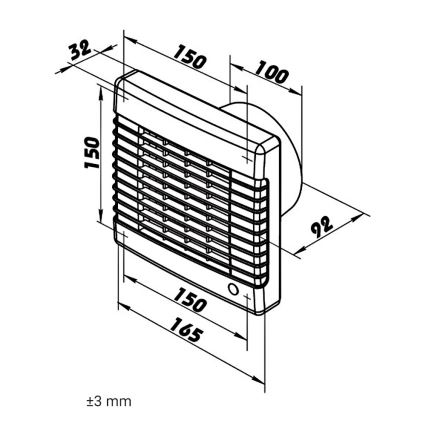 Dalap 41101 - Axiális ventilátor automata zsaluzattal 100 LV 20W/230V