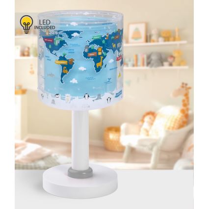 Dalber 40671 - LED gyerek lámpa WORLD 1xG4/4W/230V kék