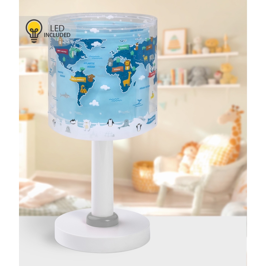 Dalber 40671 - LED gyerek lámpa WORLD 1xG4/4W/230V kék