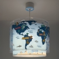 Dalber 40672 - WORLD gyerekszoba csillár 1xE27/15W/230V kék