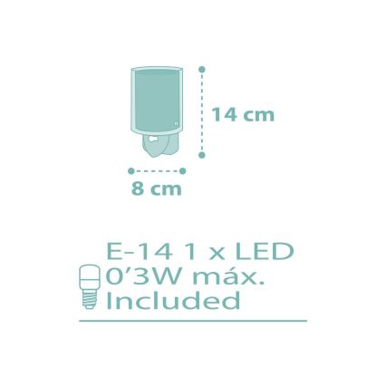 Dalber 41005H - LED Kis Konnektoros lámpa DOTS 1xE14/0,5W/230V