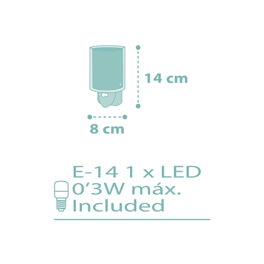 Dalber 41005H - LED Kis Konnektoros lámpa DOTS 1xE14/0,5W/230V
