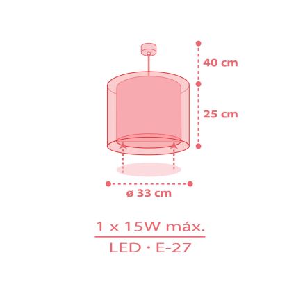 Dalber 41192 - Gyerekcsillár RAINBOW 1xE27/15W/230V többszínű