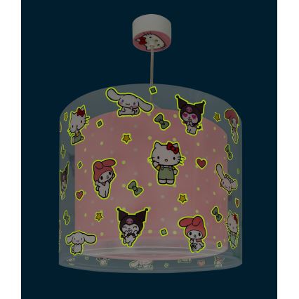 Dalber 41252 - Gyermek csillár HELLO KITTY&FRIENDS 1xE27/15W/230V rózsaszín