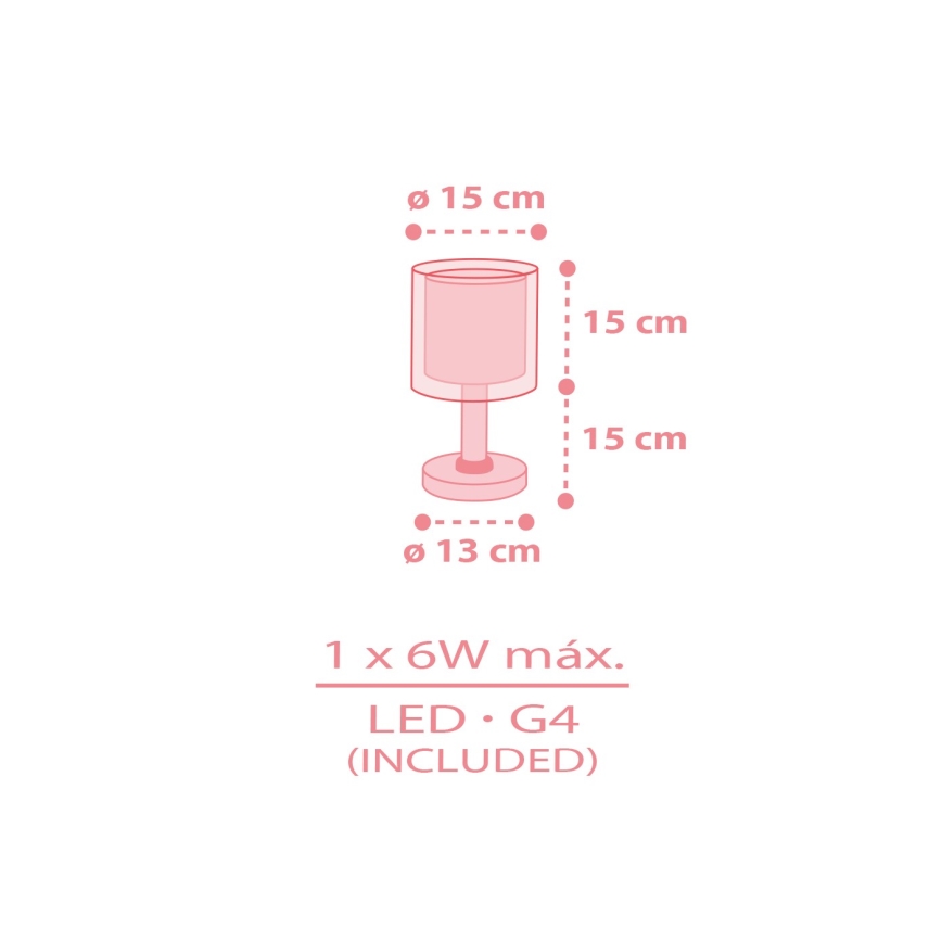 Dalber 41571S - LED gyereklámpa BABY TEDDY 1xG4/4W/230V, rózsaszín