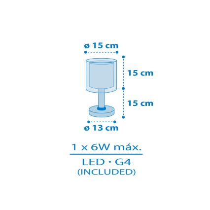 Dalber 41571T - LED gyereklámpa BABY TEDDY 1xG4/4W/230V kék