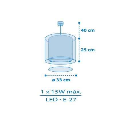 Dalber 41572T - Gyerek csillár BABY TEDDY 1xE27/15W/230V kék
