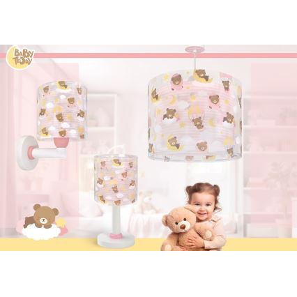 Dalber 41579S - Gyermek falilámpa BABY TEDDY 1xE27/15W/230V rózsaszín