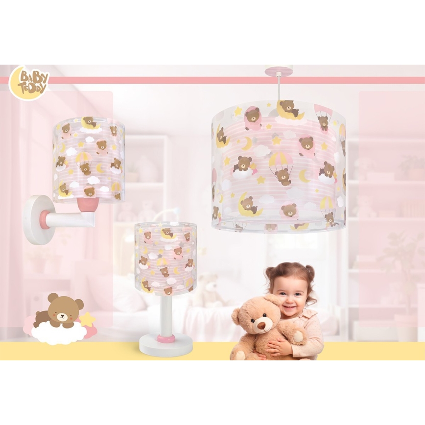 Dalber 41579S - Gyermek falilámpa BABY TEDDY 1xE27/15W/230V rózsaszín