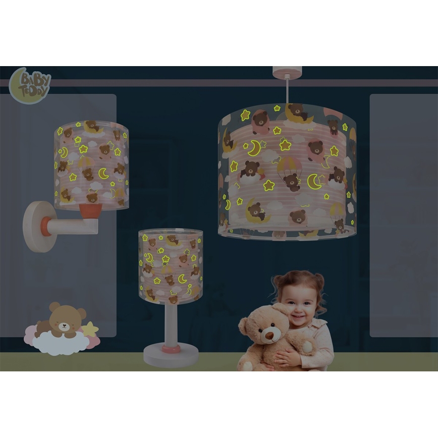 Dalber 41579S - Gyermek falilámpa BABY TEDDY 1xE27/15W/230V rózsaszín