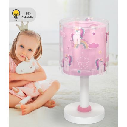 Dalber 41591N - LED gyereklámpa UNICORNS 1xG4/4W/230V rózsaszín