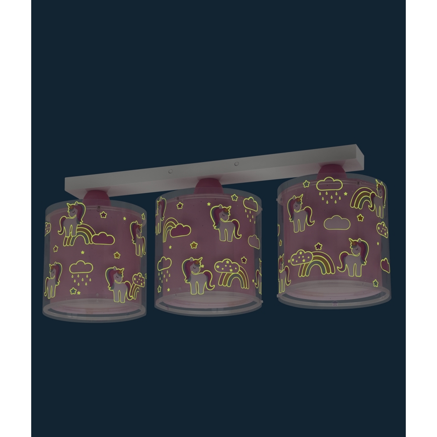 Dalber 41593 - Gyermek mennyezeti lámpa UNICORNS 3xE27/60W/230V