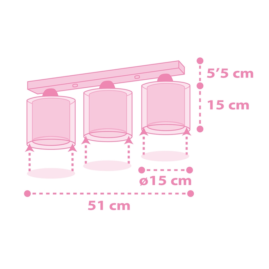 Dalber 41593 - Gyermek mennyezeti lámpa UNICORNS 3xE27/60W/230V