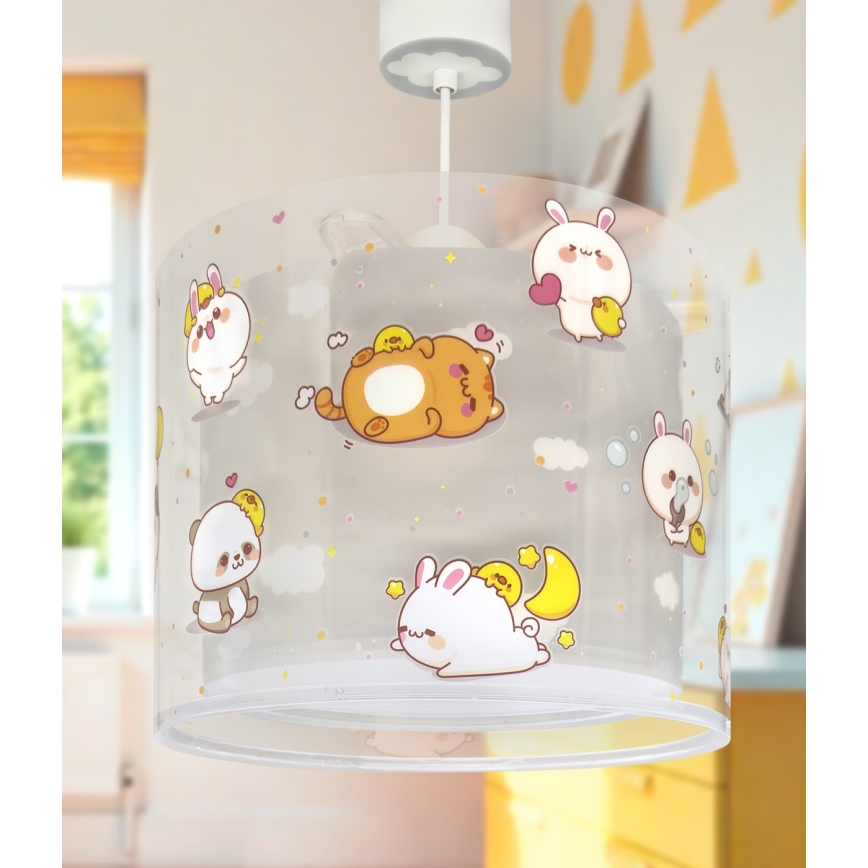 Dalber 41762E - Gyerek csillár KAWAII FRIENDS 1xE27/15W/230V szürke