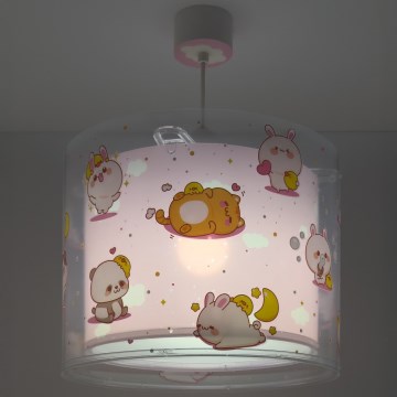 Dalber 41762S - Gyerekszobai csillár KAWAII FRIENDS 1xE27/15W/230V rózsaszín
