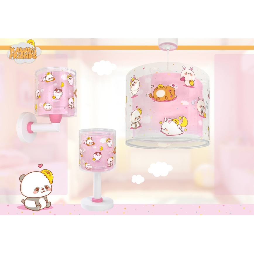 Dalber 41762S - Gyerekszobai csillár KAWAII FRIENDS 1xE27/15W/230V rózsaszín
