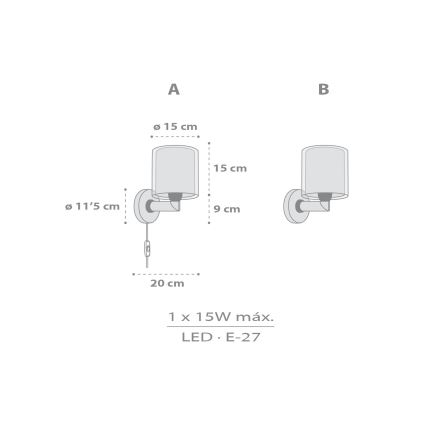 Dalber 41769E - KAWAII FRIENDS gyerek fali lámpa 1xE27/15W/230V, szürke