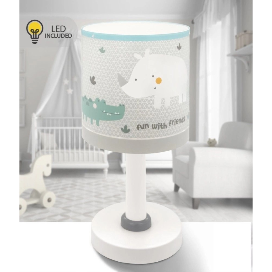 Dalber 60621N - LED gyereklámpa RHINO&CROCO 1xG4/4W/230V szürke