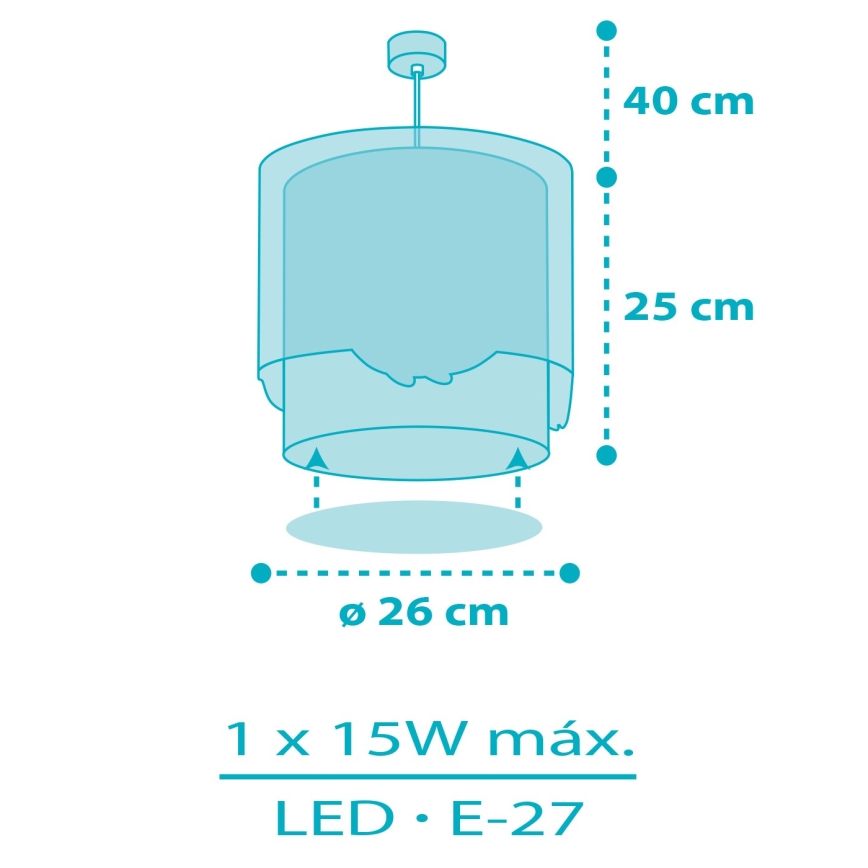 Dalber 61172T - Gyerek csillár WHALE DREAMS 1xE27/15W/230V kék
