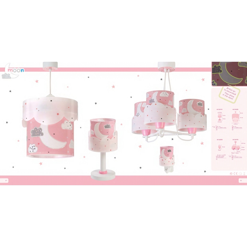 Dalber 61231S - Gyereklámpa MOON 1xE14/40W/230V