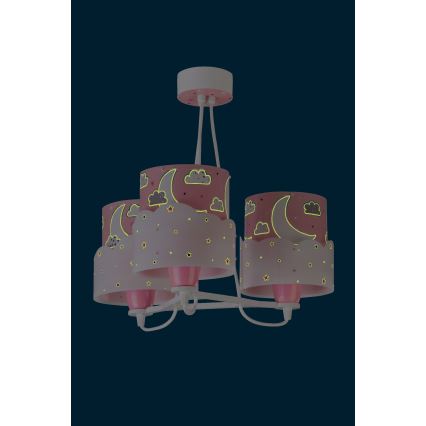 Dalber 61237S - Gyerek csillár MOON 3xE27/60W/230V