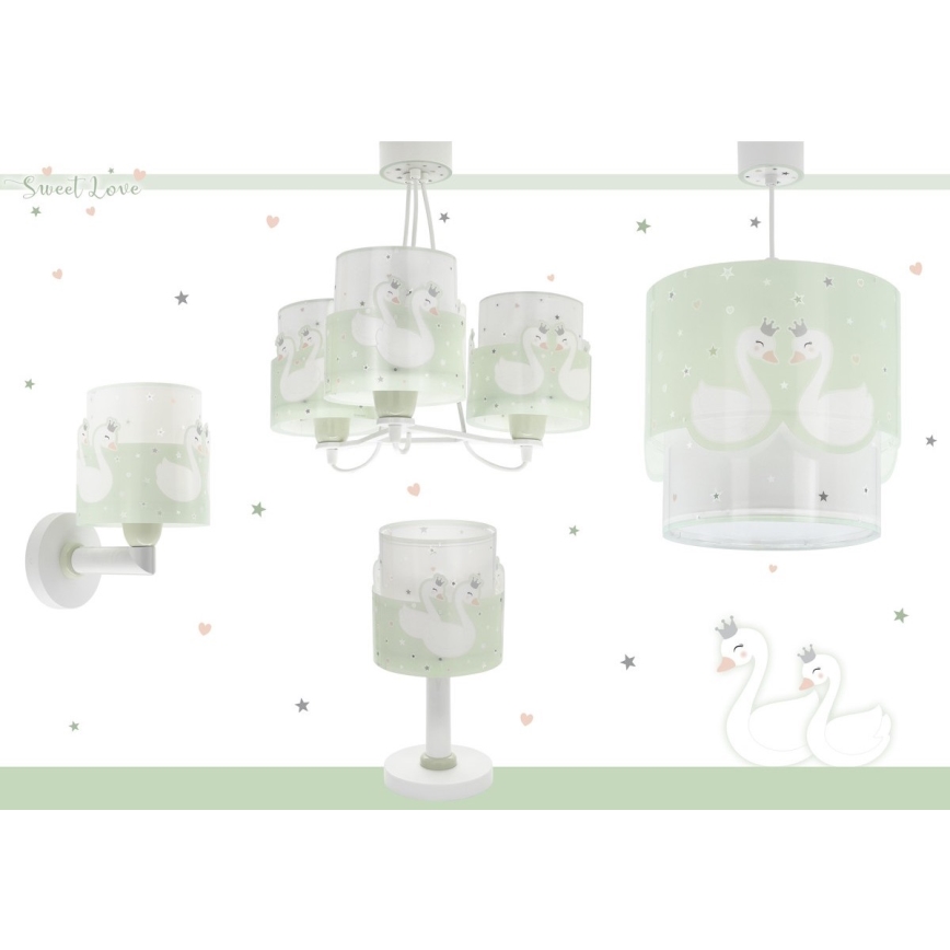 Dalber 61712H - Gyermekcsillár SWEET LOVE 1xE27/60W/230V zöld