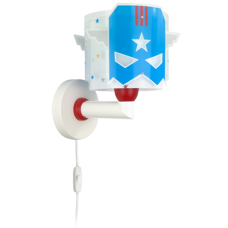 Dalber 61819 - Gyermek fali lámpatest BLUE HERO 1xE27/15W/230V