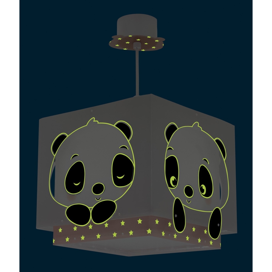 Dalber 63162S - Gyermekcsillár PANDA 1xE27/60W/230V rózsaszín