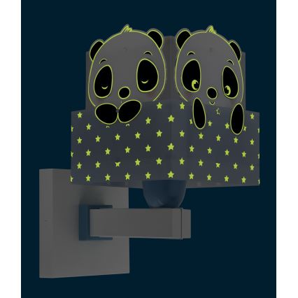 Dalber 63169T - Gyermek fali lámpa PANDA 1xE27/60W/230V kék