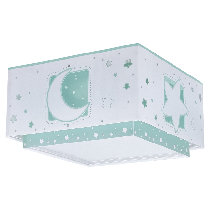 Dalber 63236H - Gyermek mennyezeti lámpa MOONLIGHT 2xE27/60W/230V zöld